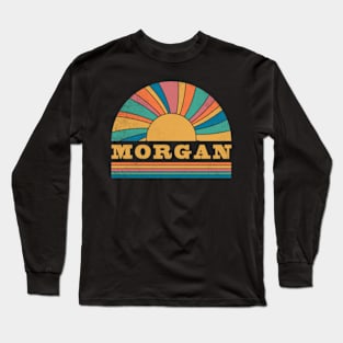 Graphic Morgan Proud Name Distressed Birthday Vintage Style Long Sleeve T-Shirt